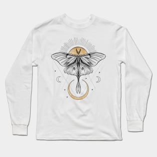 Luna moth moon and sun Long Sleeve T-Shirt